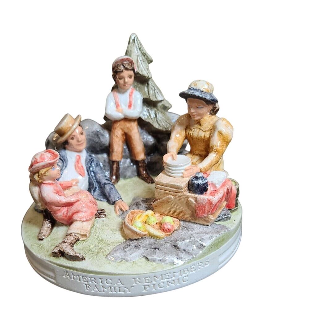 Vintage Sebastian Miniatures Family Picnic SML380 (5) Discontinued in 1980